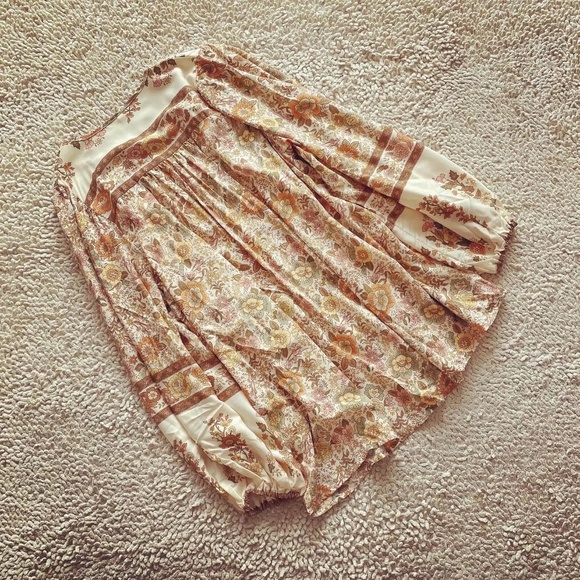 Boho Floral Print Button Down Tassel Blouse - Picture 6 of 10